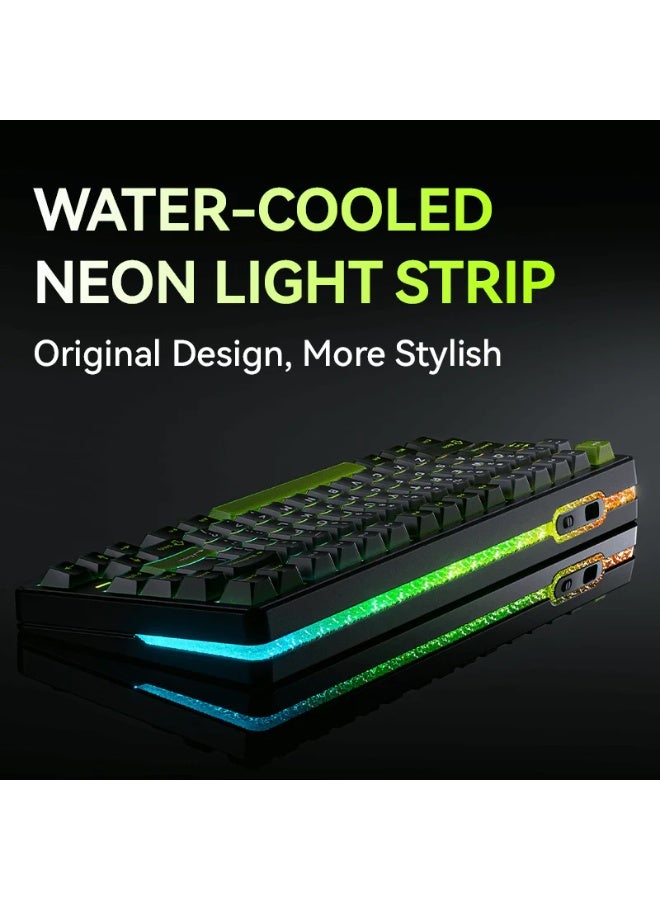 لوحة مفاتيح ألعاب مغناطيسية VGN Neon Pro، تصميم 75٪، اتصال ثلاثي (2.4 جيجاهرتز / بلوتوث / سلكي)، معدل استجابة 8000 هرتز، هيكل Gasket، إضاءة RGB، مفاتيح قابلة للتبديل - Image 4